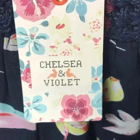 CHELSEA& VIOLET WO SZ LG CROCHET BODICE SHEER TOP - Picture 8 of 14